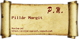 Pillár Margit névjegykártya